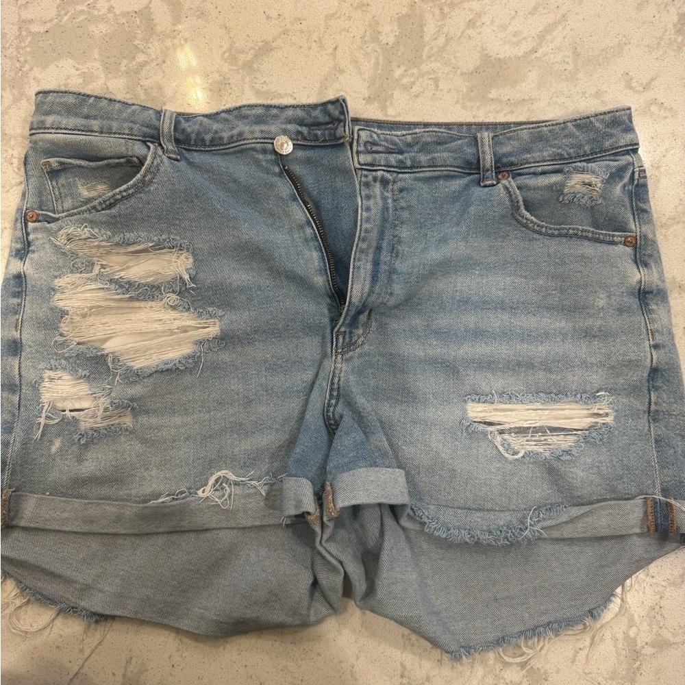 Distressed Denim Shorts